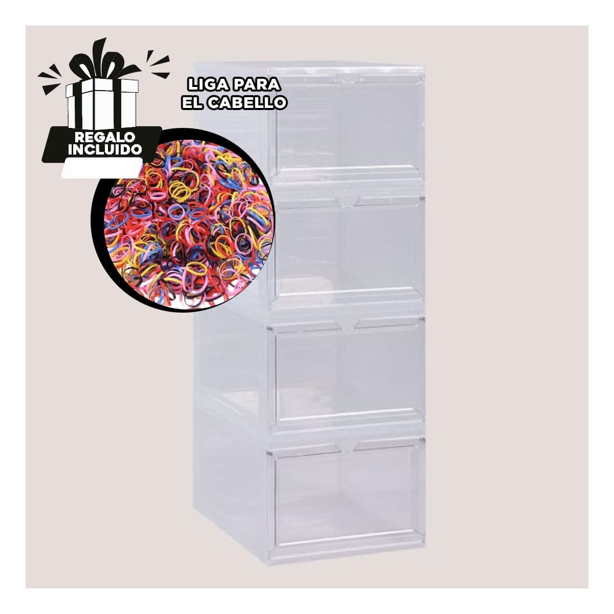 ESTUCHE DE ZAPATOS IMANTADO APILABLE TRANSPARENTE PARA ALMACENAMIENTO VISIBLE Y+LIGAS REGALO - 2