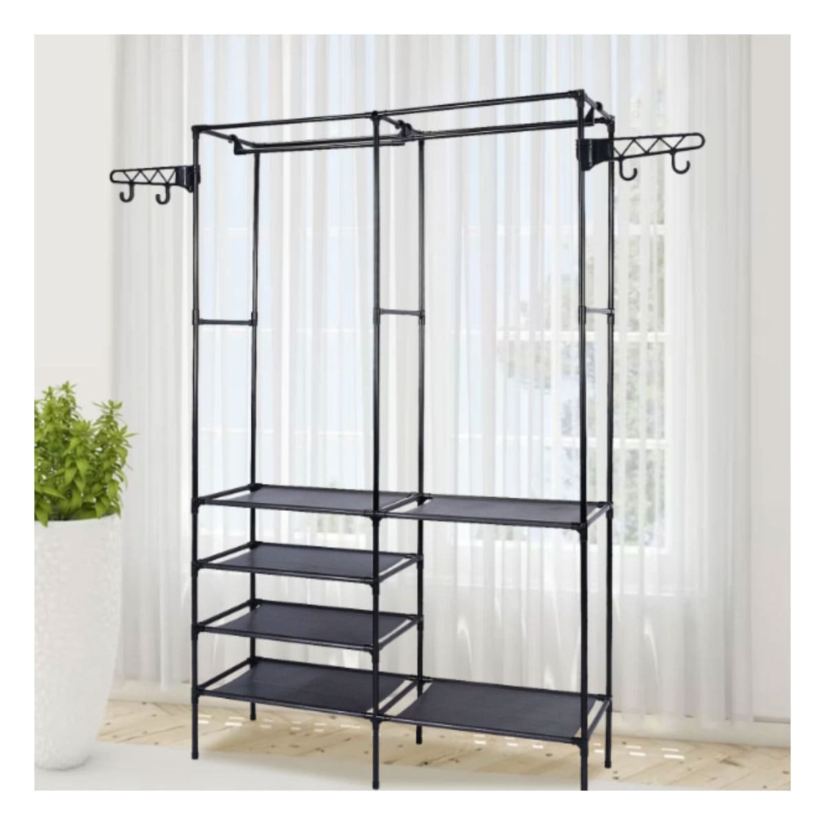PACK4 MUEBLE VERTICAL PERCHERO DE 2 COLUMNAS PARA HOGAR Y+REGALO STICKER - 5