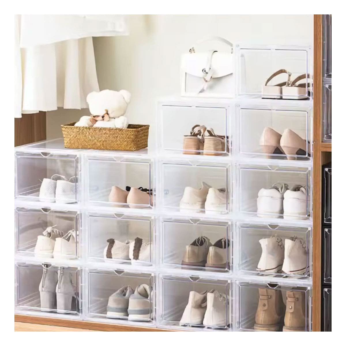 PACK2 RECIPIENTE MODULAR PARA ZAPATOS APILABLE CON CIERRE PRACTICO Y+PAPEL REGALO - 5