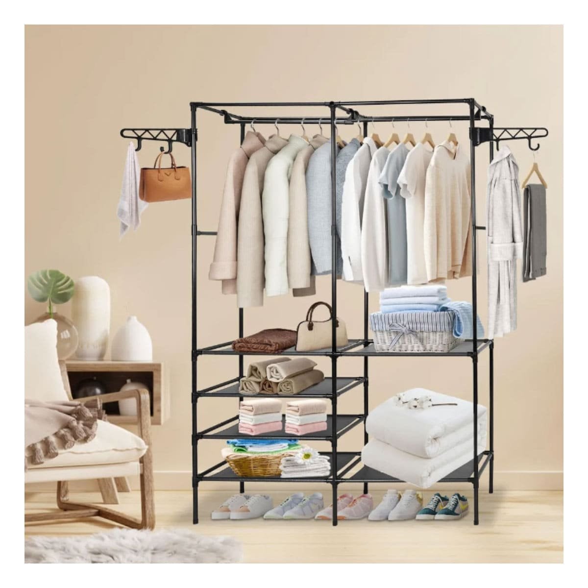 GABINETE PERCHERO DE 2 COLUMNAS PARA DORMITORIO CON SOPORTE ESTABLE Y DIARIO Y+REGALO STICKER - 2