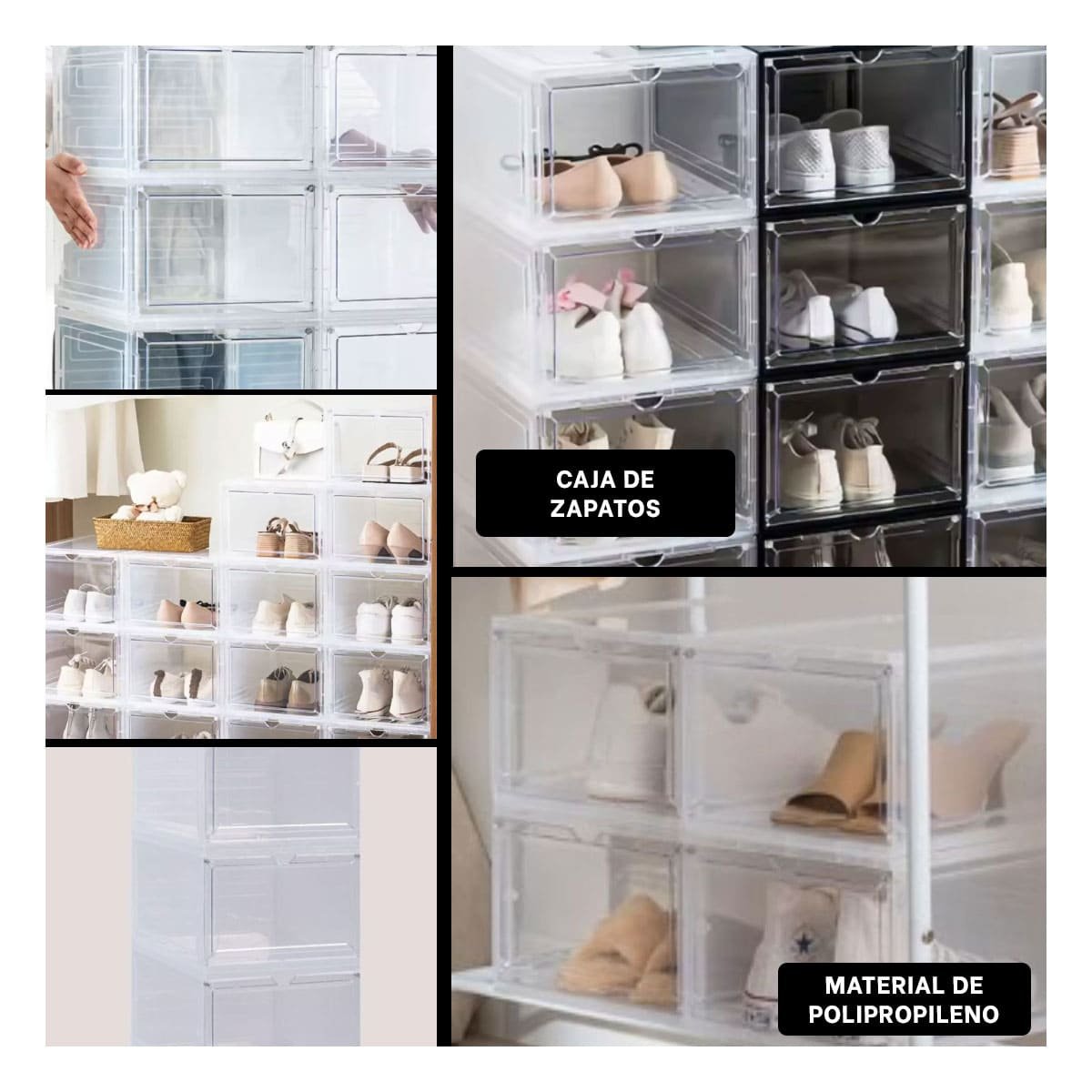 GABINETE DE ZAPATOS IMANTADO APILABLE TRANSPARENTE PARA HOGAR Y CLOSET Y+POST IT - 2