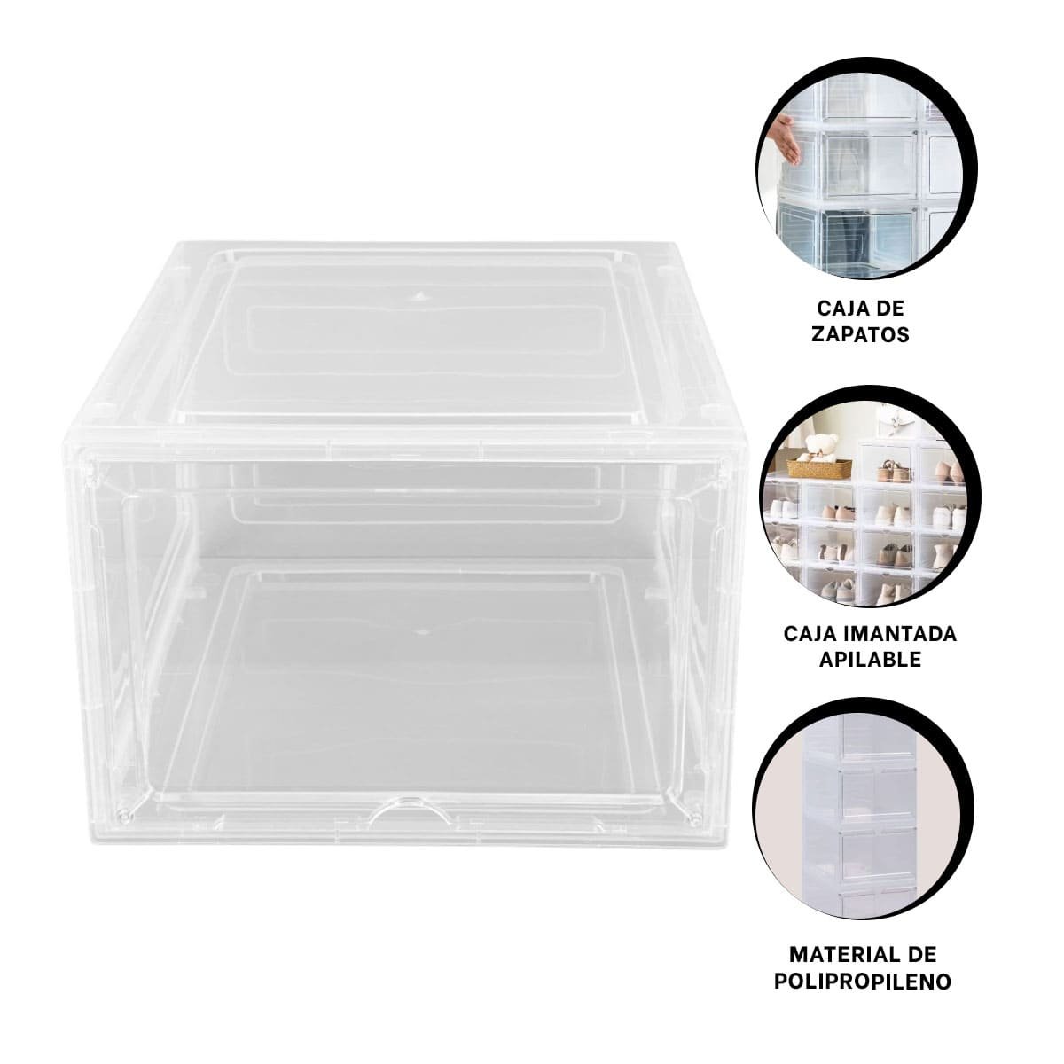 GABINETE DE ZAPATOS IMANTADO APILABLE TRANSPARENTE PARA HOGAR Y CLOSET Y+POST IT - 5