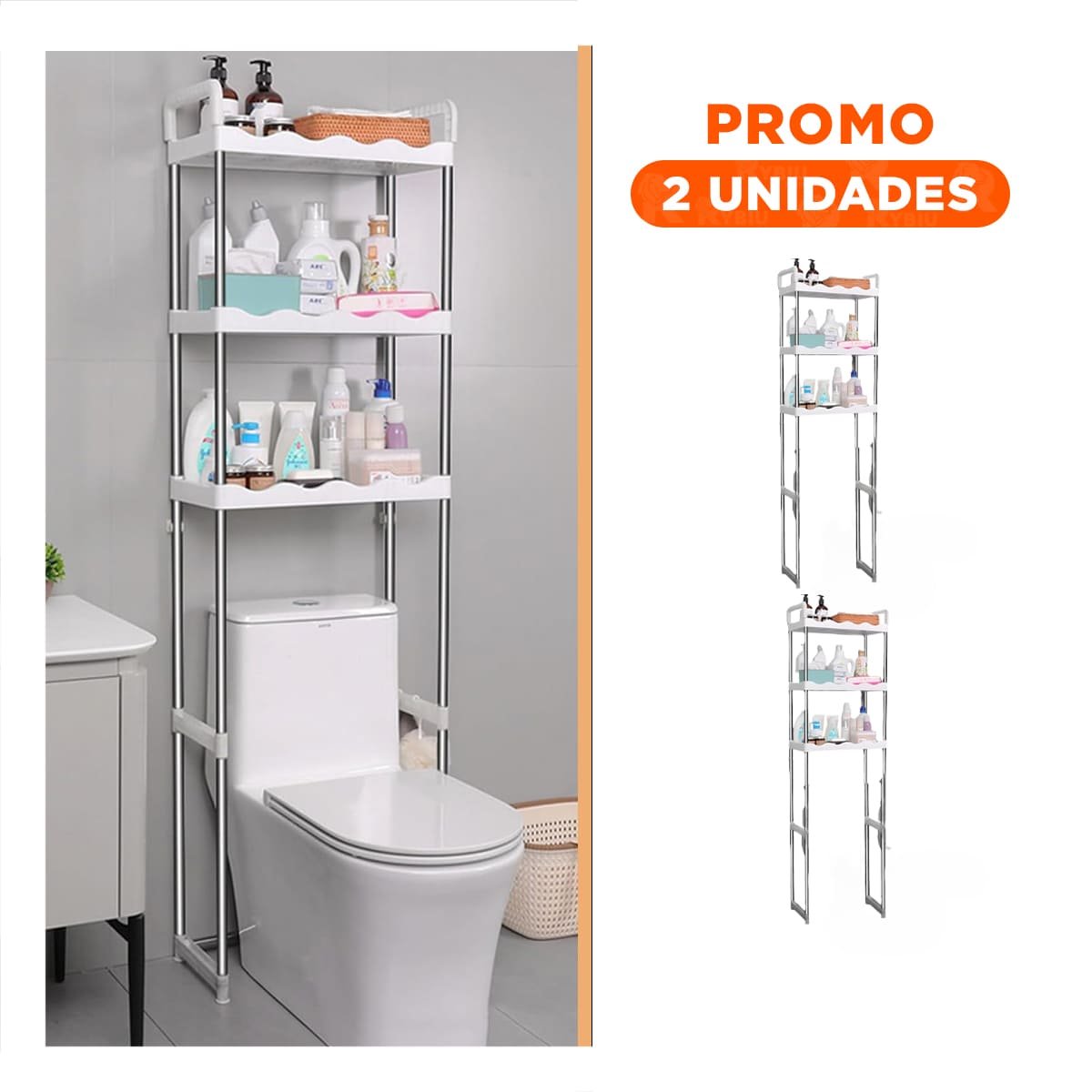 PACK2 ESTRUCTURA PLASTICA PARA ASEO CON 3 NIVELES Y ESTILO ONDAS PARA HOGAR Y+REGALO STICKER - 1