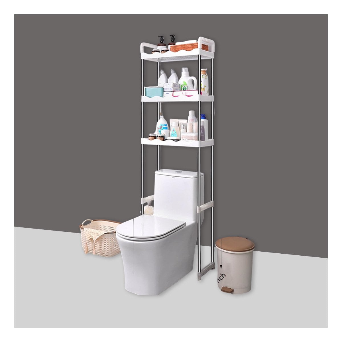 ESTANTE PARA ASEO 3 NIVELES PLASTICO CON ESTILO ONDAS PARA ORGANIZACION EN HOGAR - 1