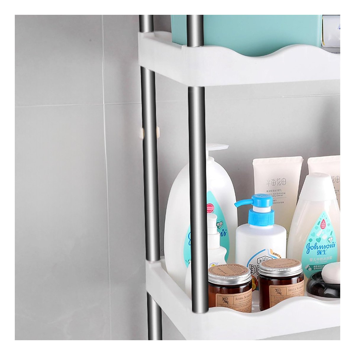 ESTANTE PARA ASEO 3 NIVELES PLASTICO CON ESTILO ONDAS PARA ORGANIZACION EN HOGAR - 5