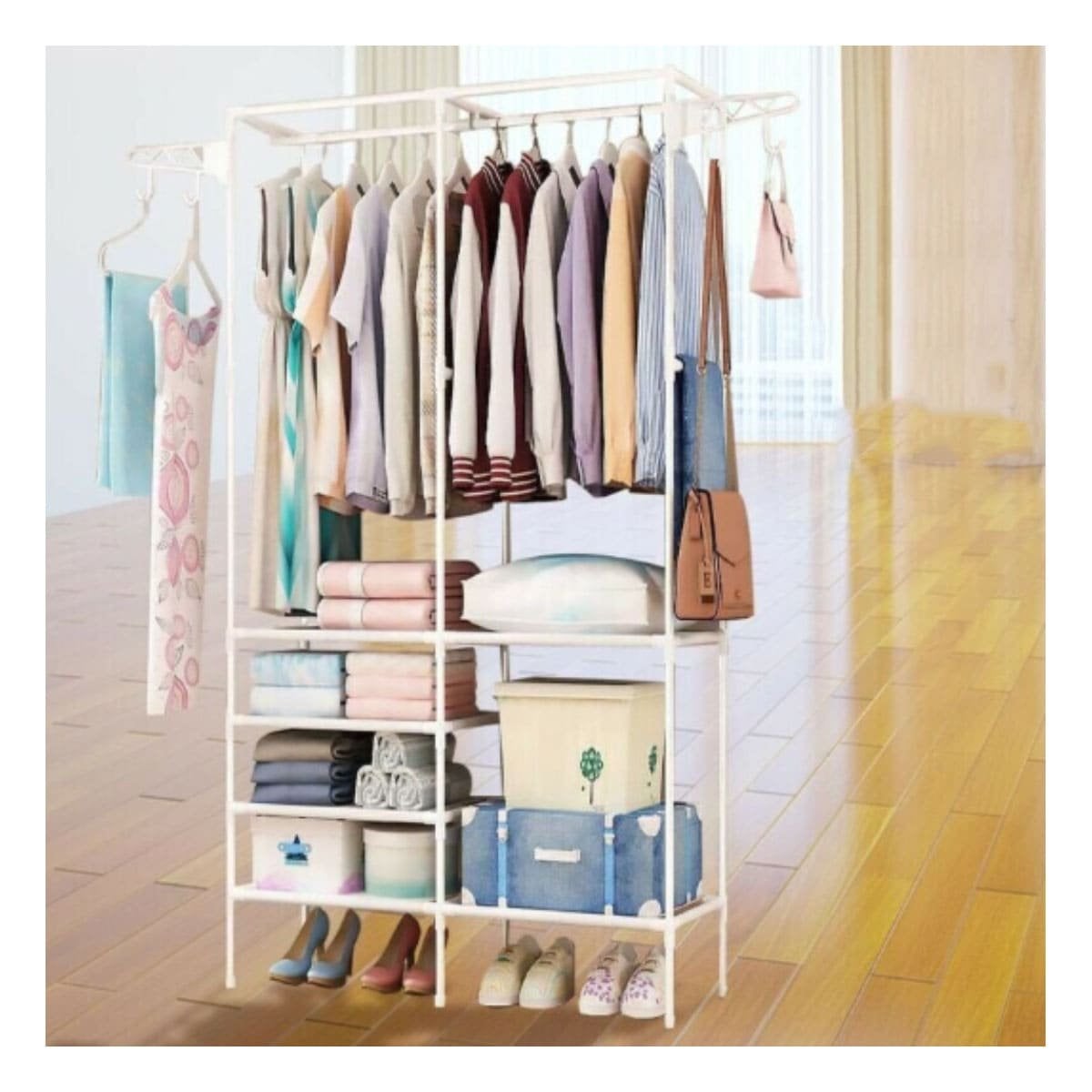 ORGANIZADOR CON DOS COLUMNAS PARA PRENDAS DE VESTIR Y ACCESORIOS EN CASA Y+LIGAS REGALO - 3