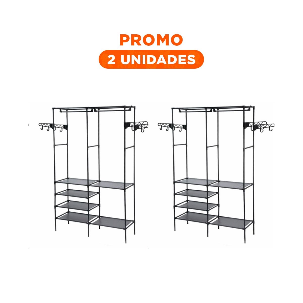 PACK2 MODULO VERTICAL PERCHERO DE 2 COLUMNAS PARA HOGAR CON USO CONTINUO Y+REGALO STICKER - 1