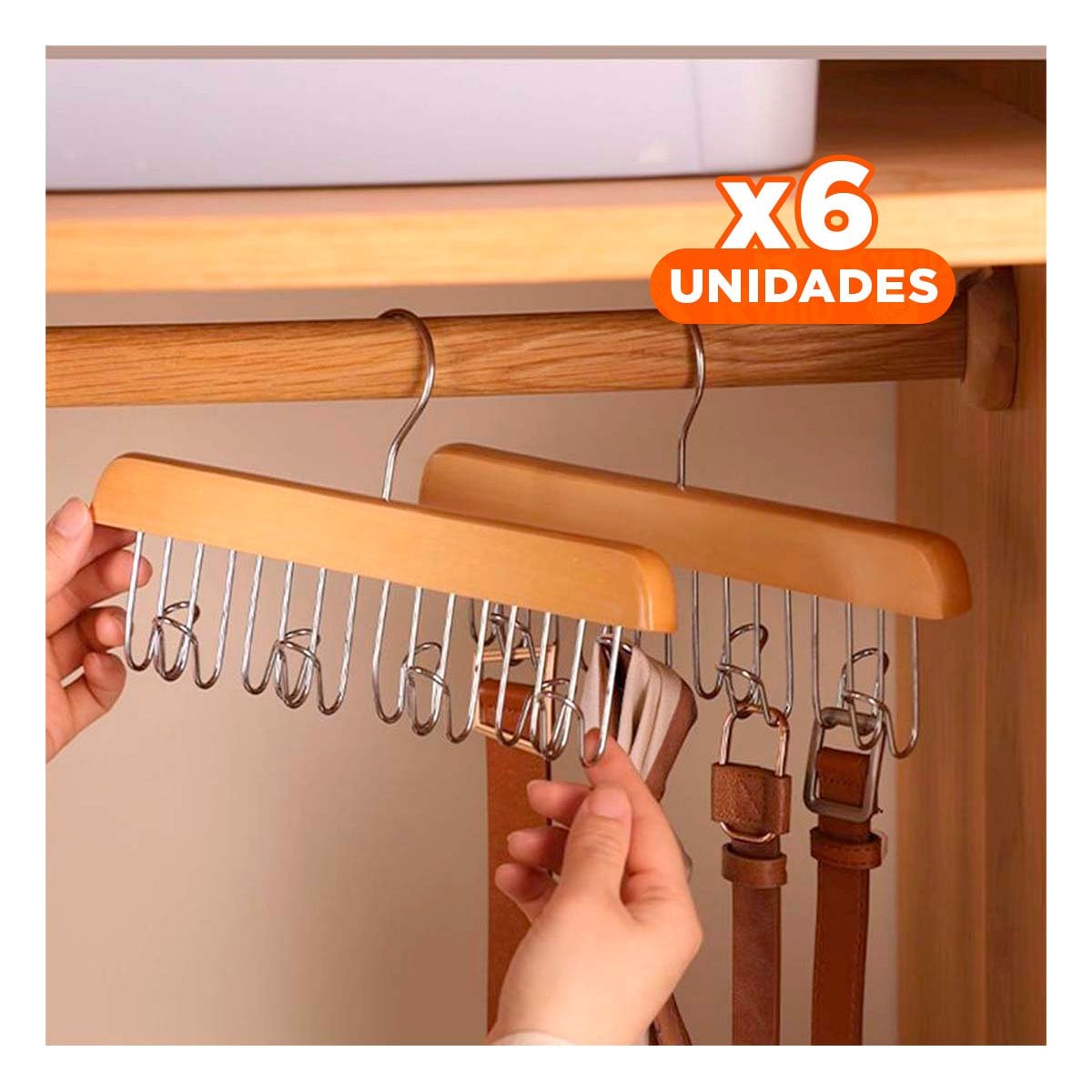 PACK6 SOPORTE DE USO DOMESTICO CON OCHO GANCHOS PARA COLGAR OBJETOS - 1