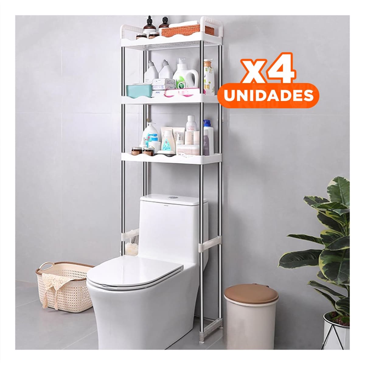 PACK4 SISTEMA PLASTICO PARA ASEO CON 3 NIVELES Y ESTILO ONDAS PARA ORGANIZACION Y+PAPEL REGALO - 1