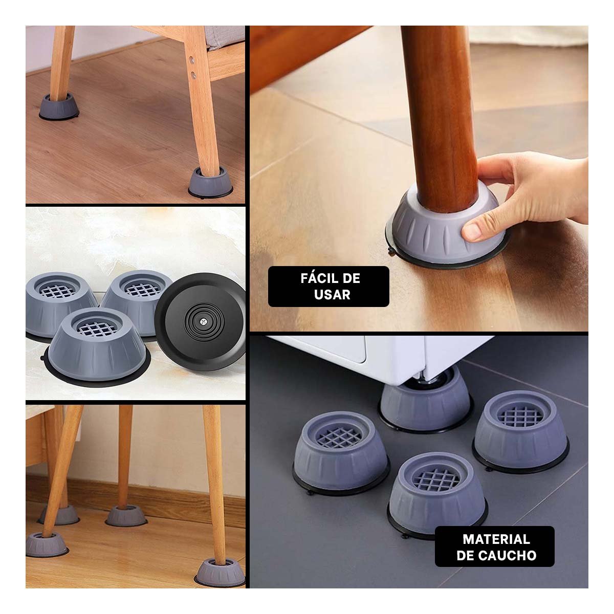 PACK4 BASE ANTIVIBRATORIA PARA SOPORTE ANTIDESLIZANTE EN CUATRO UNIDADES Y+REGALO STICKER - 2