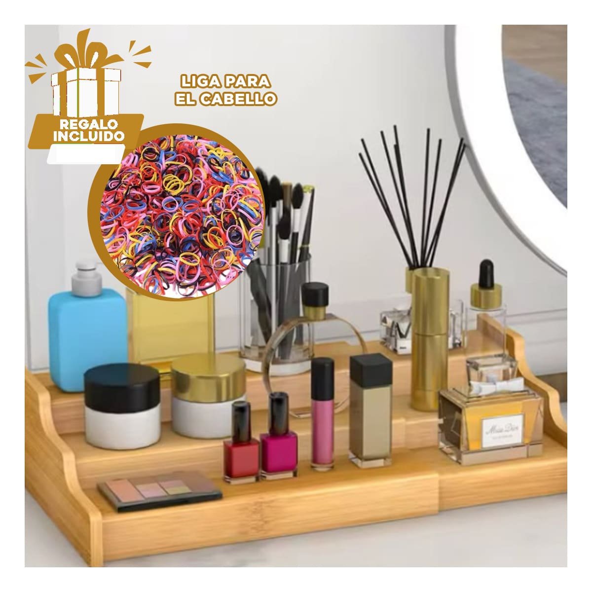 MUEBLE ESCALERA DE MADERA CON TRES NIVELES EXTENDIBLE PARA ORDEN Y DECORACION Y+LIGAS REGALO - 2