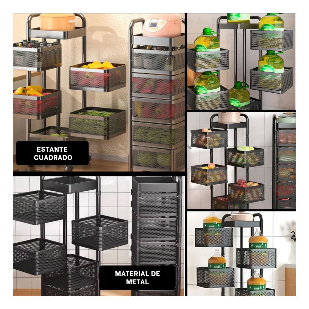 MUEBLE CUADRADO DE CINCO NIVELES CON LLANTAS PARA ALMACENAMIENTO VERSATIL Y+LIGAS REGALO - 1