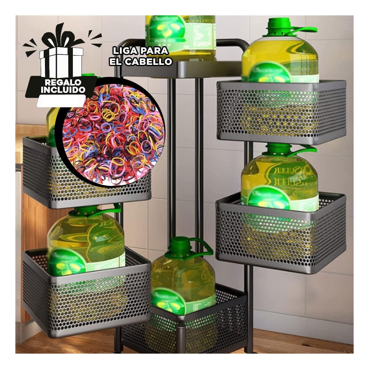 MUEBLE CUADRADO DE CINCO NIVELES CON LLANTAS PARA ALMACENAMIENTO VERSATIL Y+LIGAS REGALO - 2