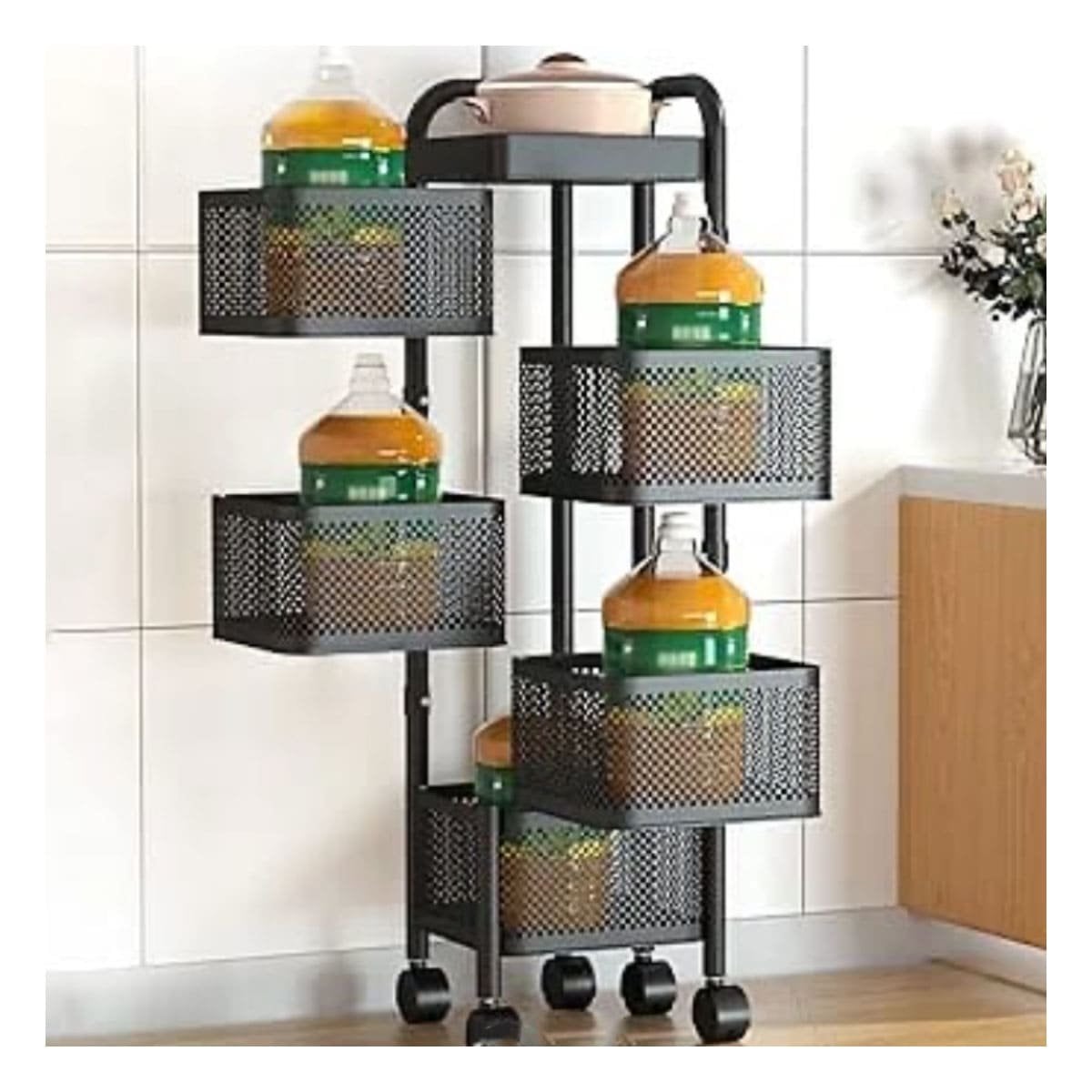 MUEBLE CUADRADO DE CINCO NIVELES CON LLANTAS PARA ALMACENAMIENTO VERSATIL Y+LIGAS REGALO - 3