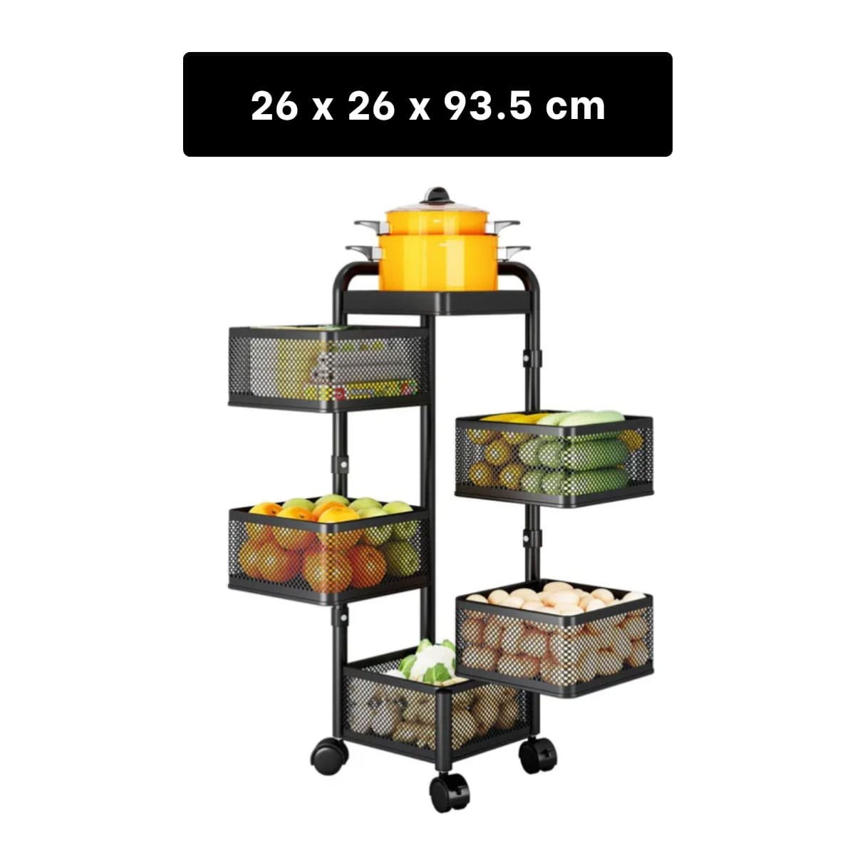 MUEBLE CUADRADO DE CINCO NIVELES CON LLANTAS PARA ALMACENAMIENTO VERSATIL Y+LIGAS REGALO - 4