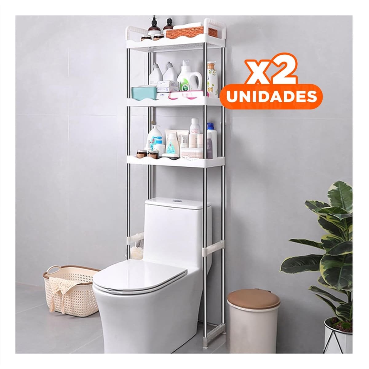 PACK2 ORGANIZADOR PLASTICO PARA ASEO CON 3 NIVELES Y ESTILO ONDAS PARA CASA - 1
