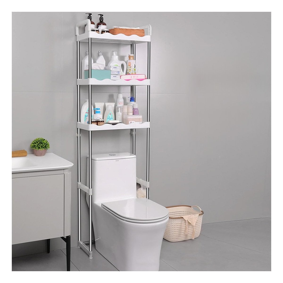 PACK2 ORGANIZADOR PLASTICO PARA ASEO CON 3 NIVELES Y ESTILO ONDAS PARA CASA - 3