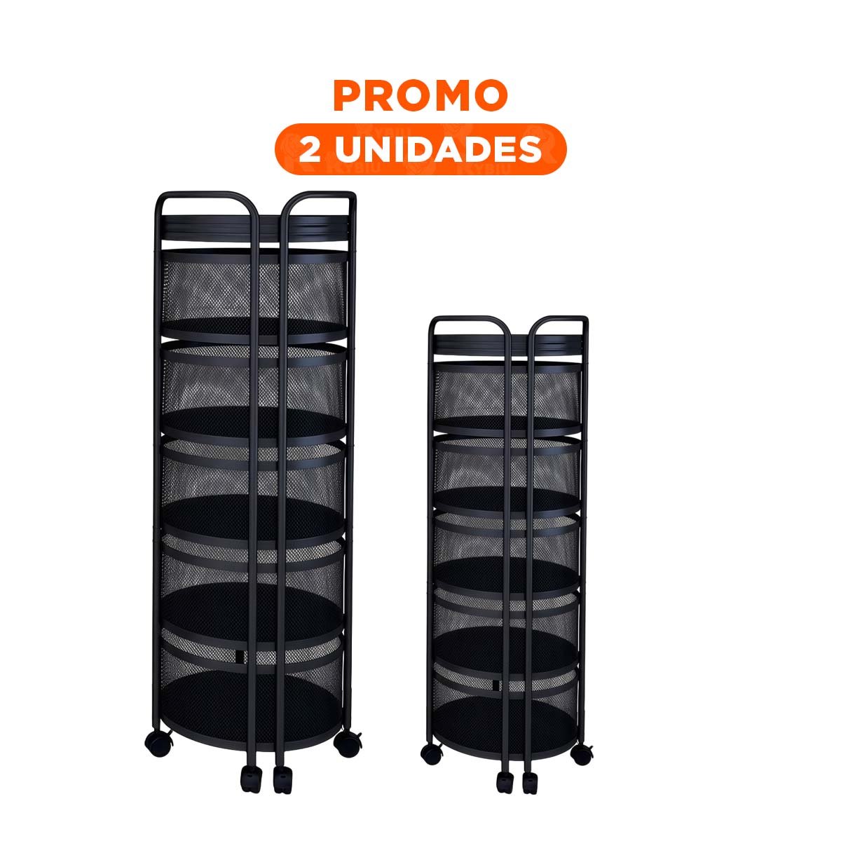 PACK2 SOPORTE MOVIL CIRCULAR DE CINCO NIVELES CON LLANTAS PARA ESPACIOS Y+REGALO STICKER - 1