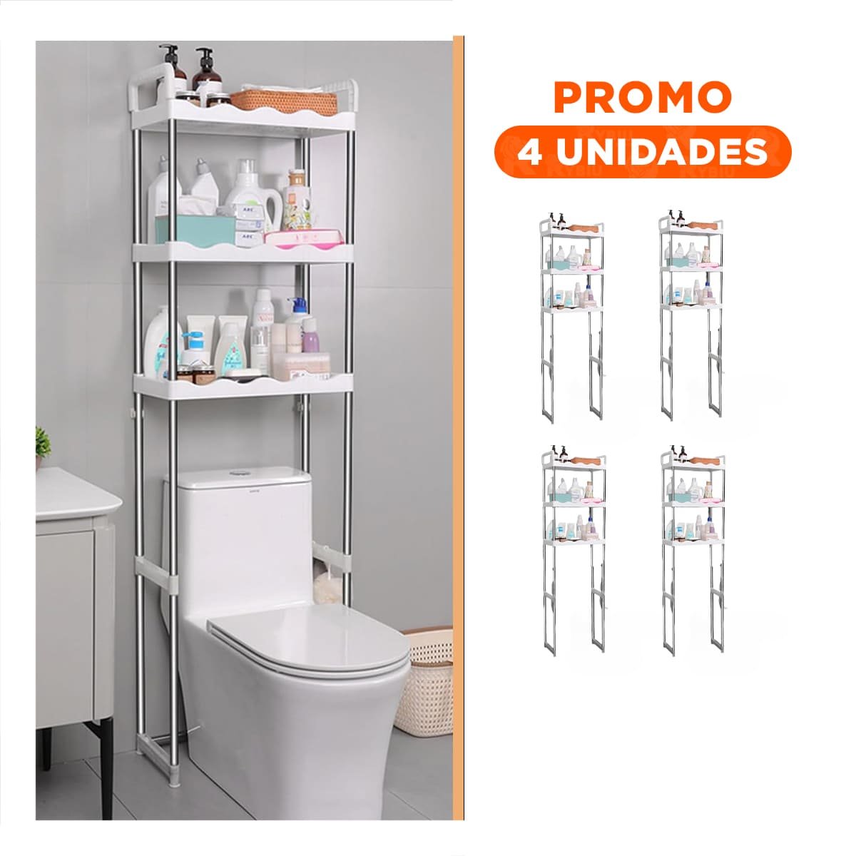 PACK4 MODULO PLASTICO PARA ASEO CON 3 NIVELES Y ESTILO ONDAS PARA USO DIARIO - 1