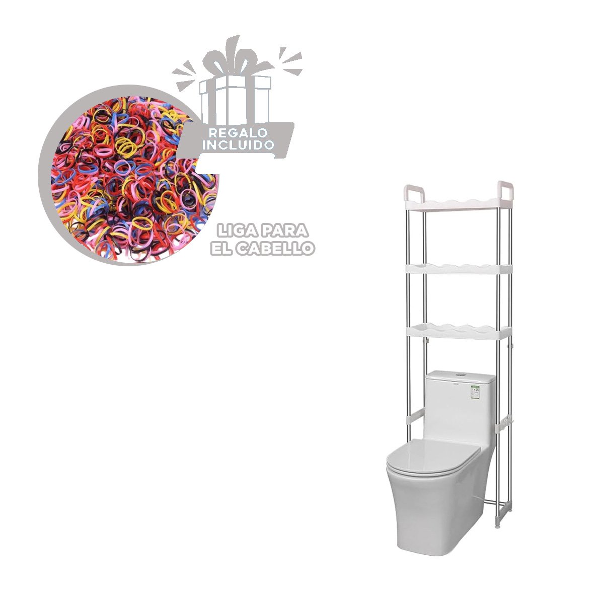 MUEBLE PARA ASEO 3 NIVELES PLASTICO CON ESTILO ONDAS PARA USO DIARIO Y+LIGAS REGALO - 2