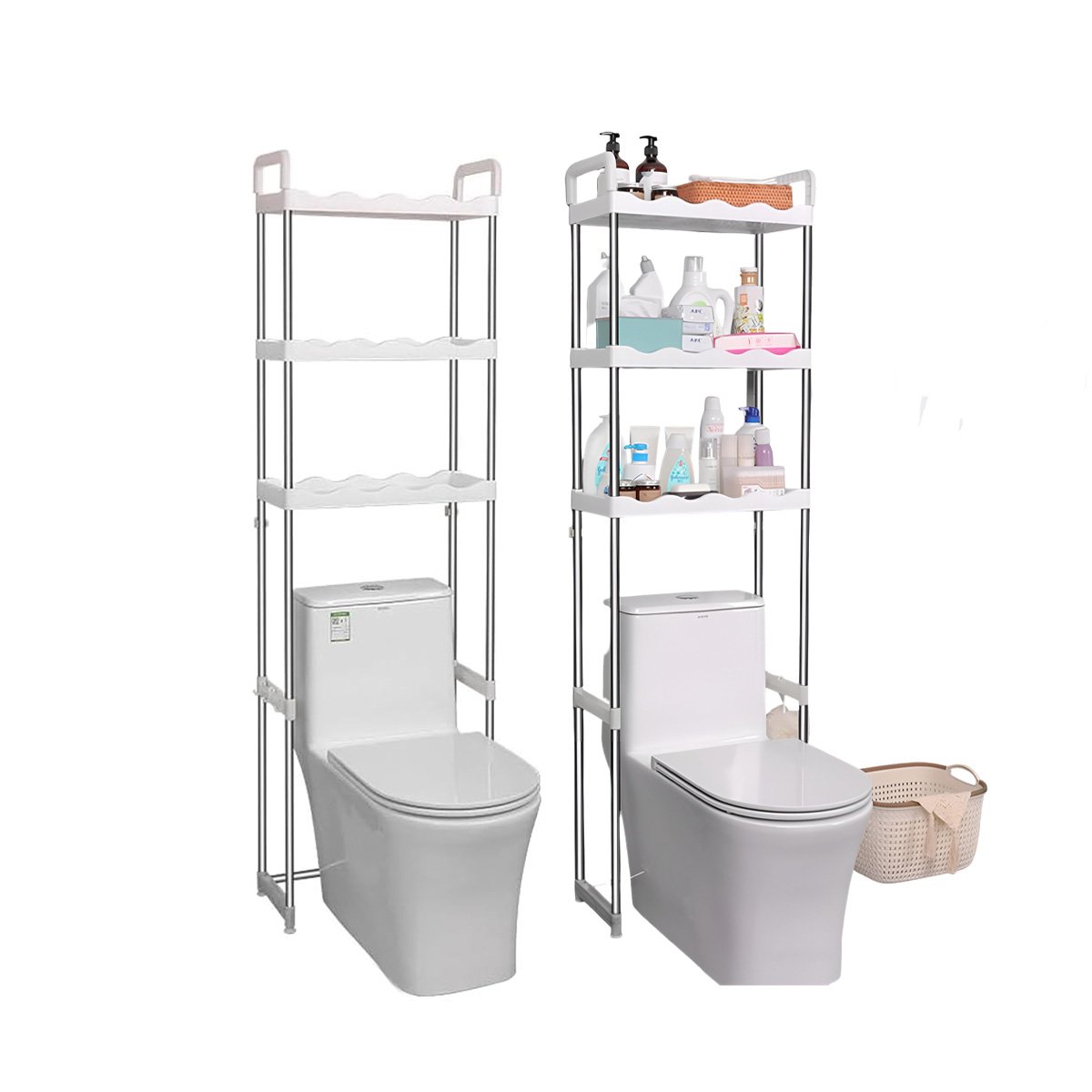 MUEBLE PARA ASEO 3 NIVELES PLASTICO CON ESTILO ONDAS PARA USO DIARIO Y+LIGAS REGALO - 5