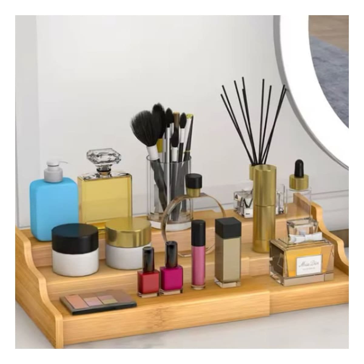LIBRERO ESCALERA DE MADERA CON TRES NIVELES EXTENDIBLE PARA DECORACION EN CASA Y+REGALO STICKER - 3