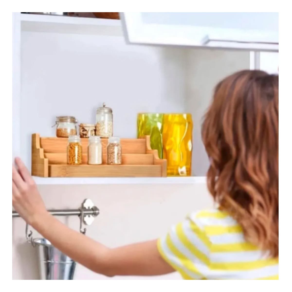 ANAQUEL ESCALERA DE MADERA CON TRES NIVELES EXTENDIBLE PARA USO DECORATIVO EN HOGAR Y+POST IT - 3