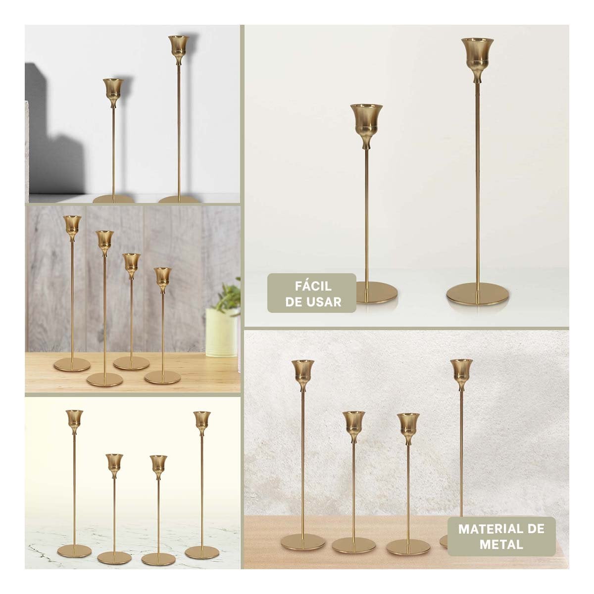 PORTA VELAS DECORATIVO DE METAL PARA AMBIENTES DEL HOGAR CON ESTILO DISTINGUIDO Y+POST IT - 2