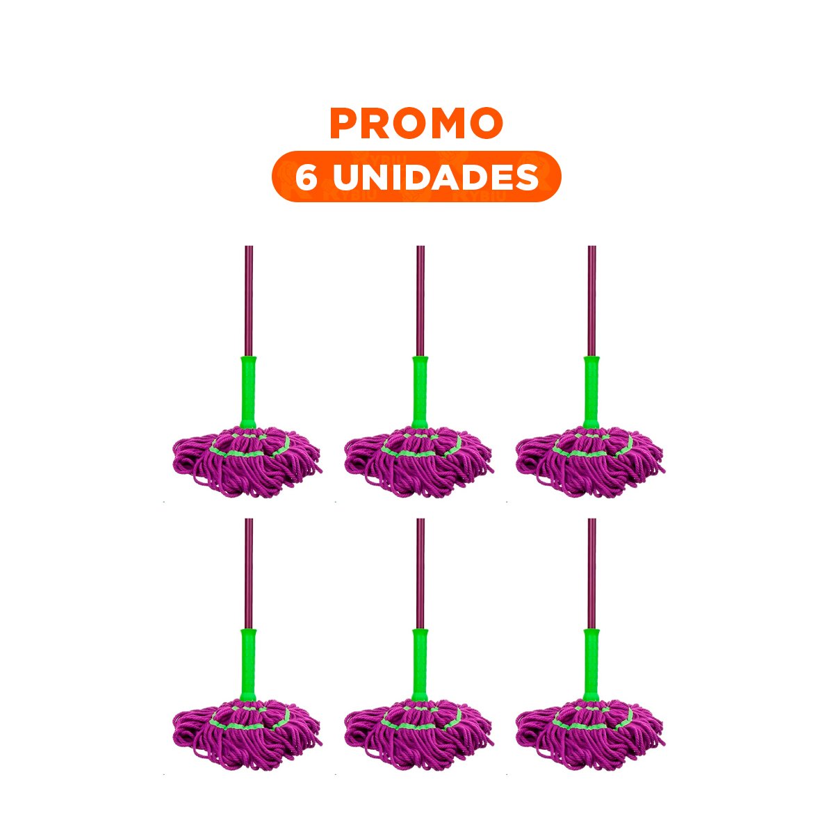 PACK6 ESCURRIDOR GIRATORIO CON AUTOEXPRIMIDOR PARA LIMPIEZA GENERAL DEL HOGAR Y+REGALO STICKER - 1