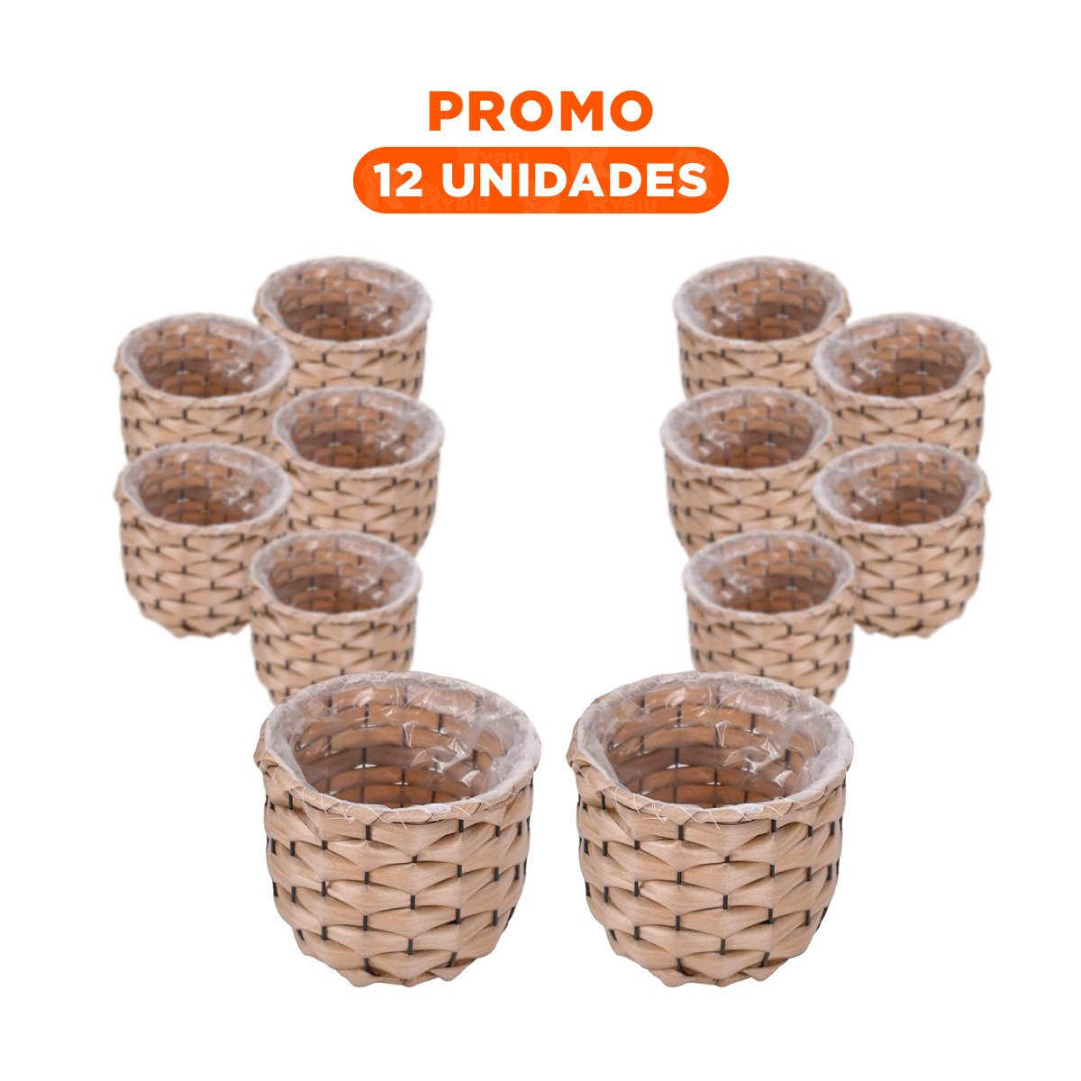 PACK12 RECIPIENTE TEJIDO PARA DECORACION INTERIOR CON USO PRACTICO - 1