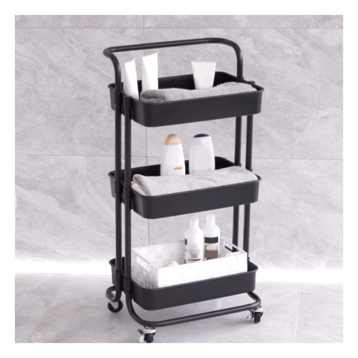 ORGANIZADOR 3 NIVELES CON RUEDAS Y MANGO GRANDE PARA ESPACIOS DEL HOGAR Y+LIGAS REGALO - 3