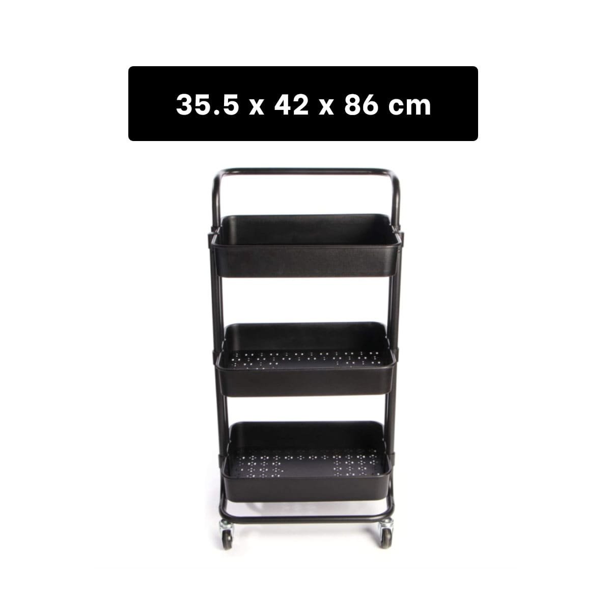 PACK6 CARRITO AUXILIAR 3 NIVELES CON RUEDAS Y MANGO GRANDE PARA USO DOMESTICO Y+PAPEL REGALO - 4