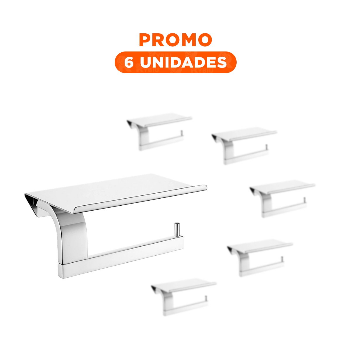 PACK6 DISPENSADOR PARA PAPEL HIGIENICO PARA PARED BASE FIRME USO DIARIO Y+REGALO STICKER - 1