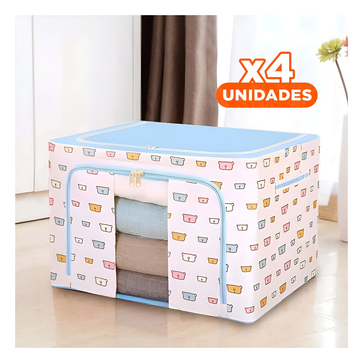 PACK4 ORGANIZADOR DECORATIVO PLEGABLE PARA CASA Y DORMITORIO INFANTIL Y+REGALO STICKER - 1
