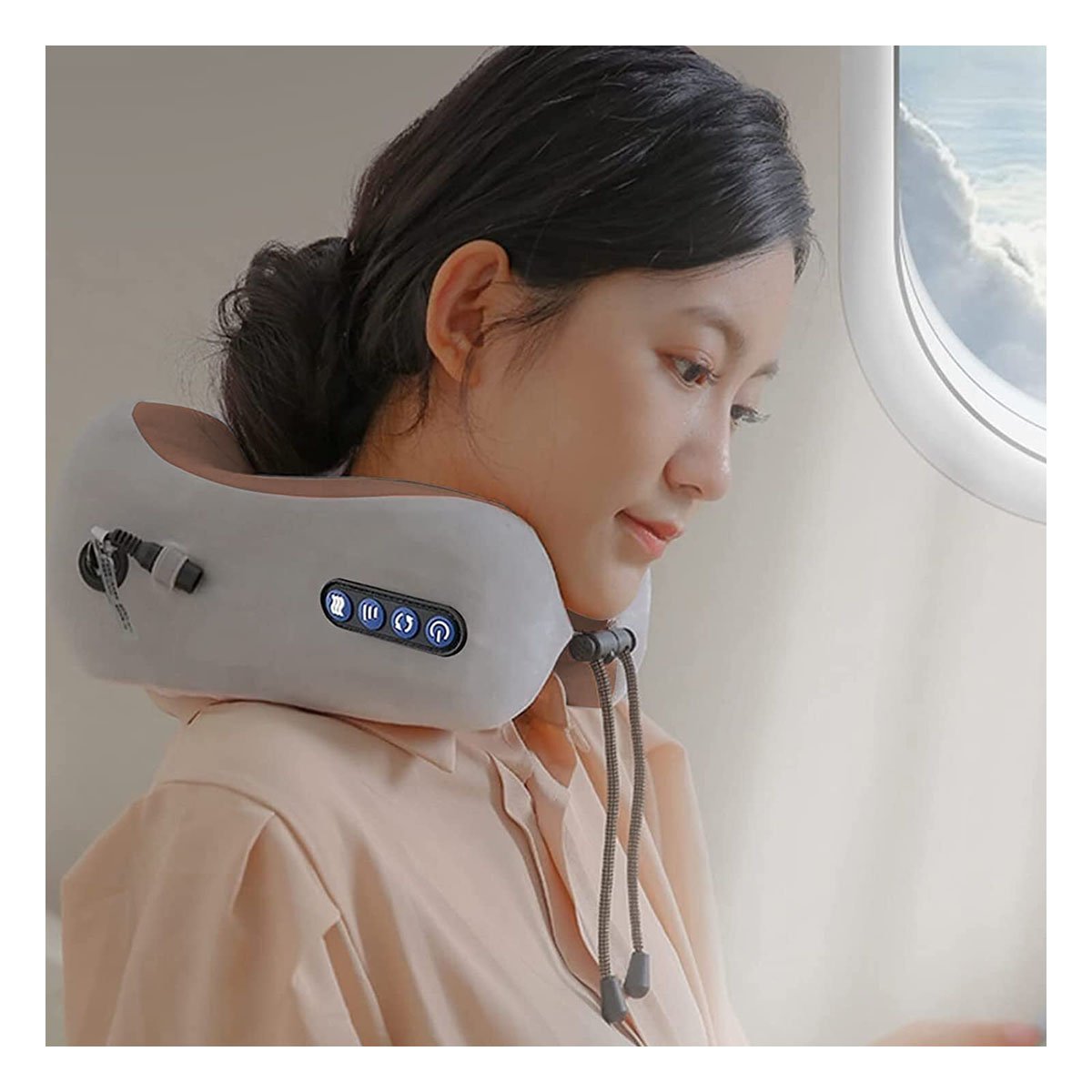 PACK2 COJIN ERGONOMICO MASAJEADOR ELECTRICO PARA CUELLO EN CASA Y OFICINA - 5