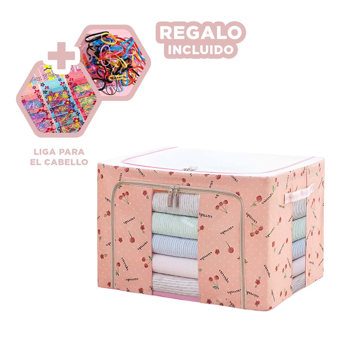 BAUL ORGANIZADOR PLEGABLE DEL HOGAR CON DETALLE GRAFICO ATRACTIVO Y USO DIARIO Y+LIGAS REGALO - 2