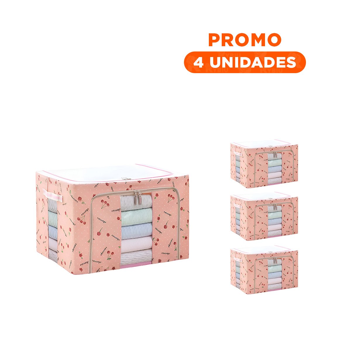 PACK4 CAJA DE ALMACENAJE PLEGABLE PARA CASA CON ESTILO VISUAL Y USO COTIDIANO PRACTICO - 1