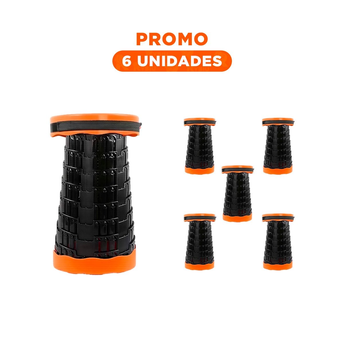 PACK6 TABURETE PORTATIL CON TRES SEGUROS PARA APOYO EN CASA Y+REGALO STICKER - 1