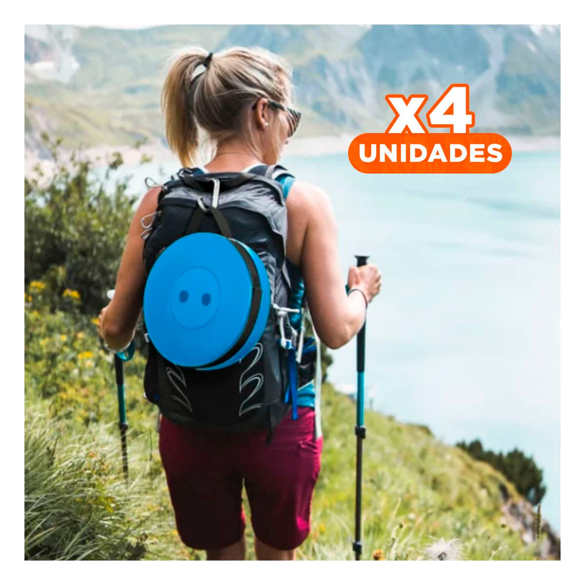 PACK4 SILLA COMPACTA PLEGABLE CON TRES SEGUROS PARA FACIL ALMACENAMIENTO Y+REGALO STICKER - 1
