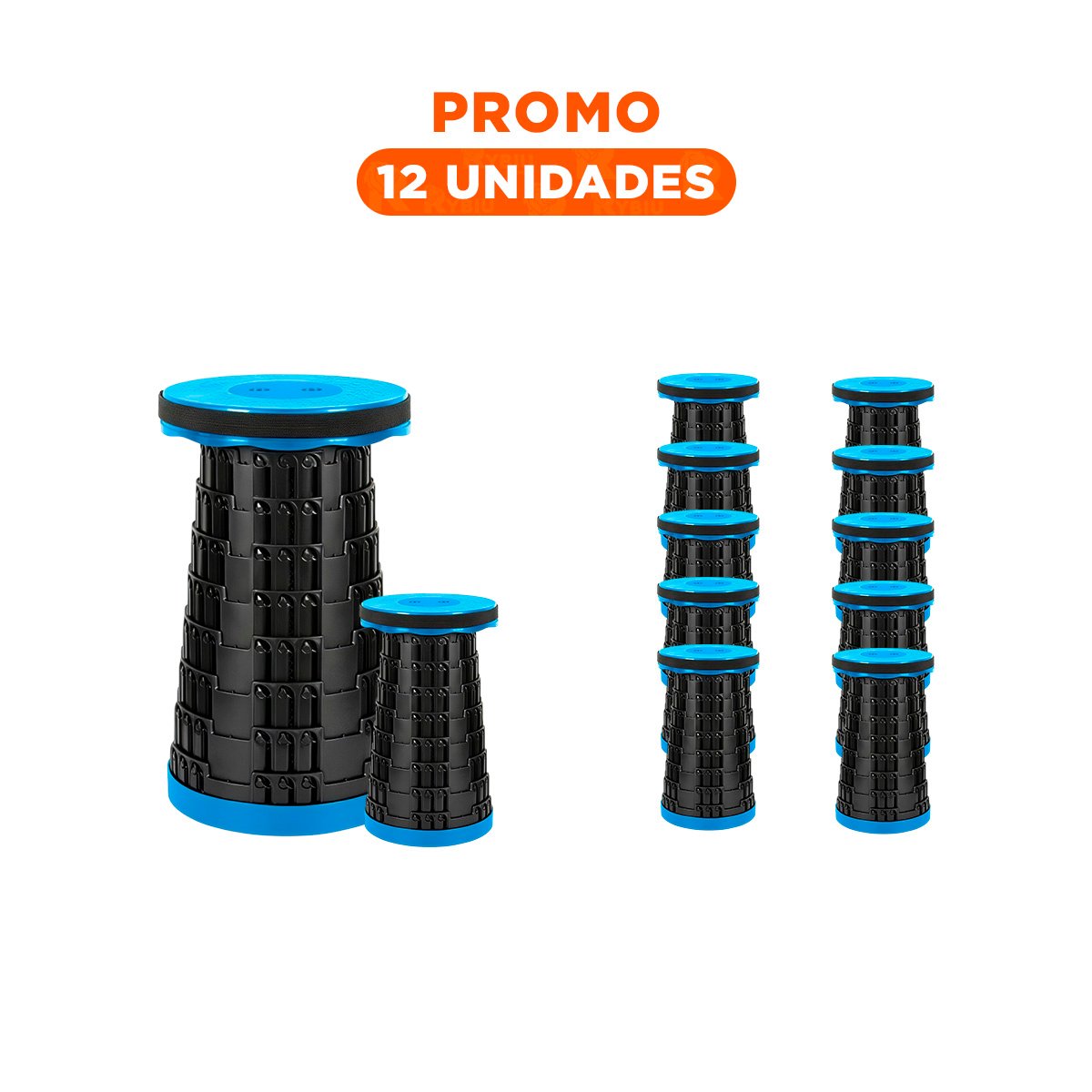 PACK12 TABURETE COMPACTO PLEGABLE CON TRES SEGUROS PARA USO DIARIO - 1