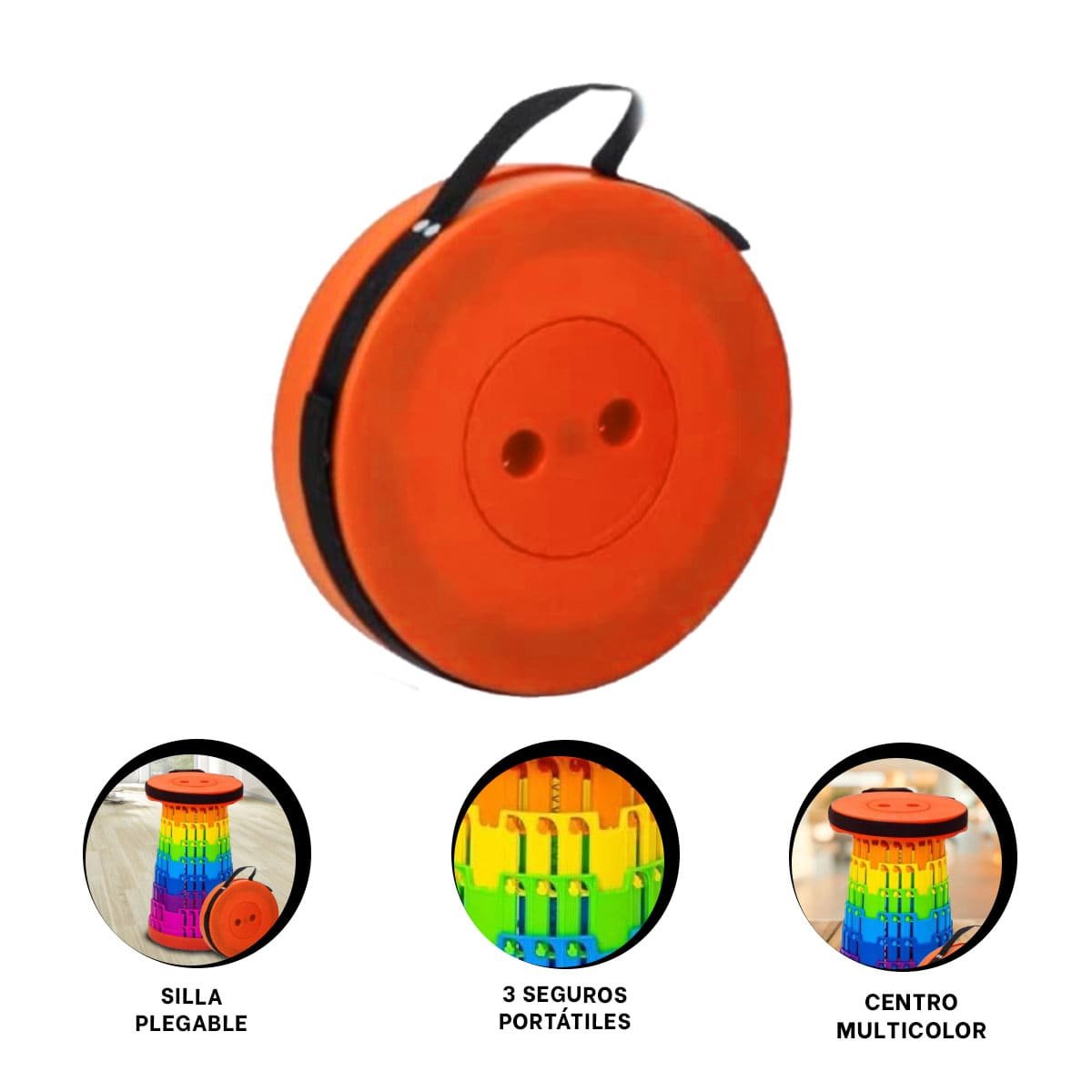 BUTACA PLEGABLE CON SEGUROS PORTATILES PARA HOGAR Y CASA USO DIARIO Y+POST IT - 5