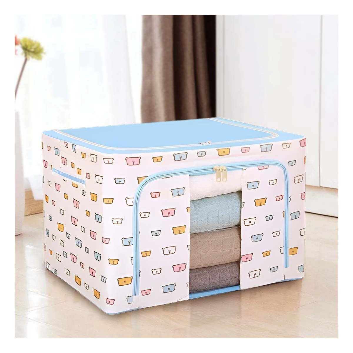 PACK6 RECIPIENTE DECORATIVO PARA ALMACENAMIENTO EN CASA Y CUARTO INFANTIL Y+PAPEL REGALO - 5