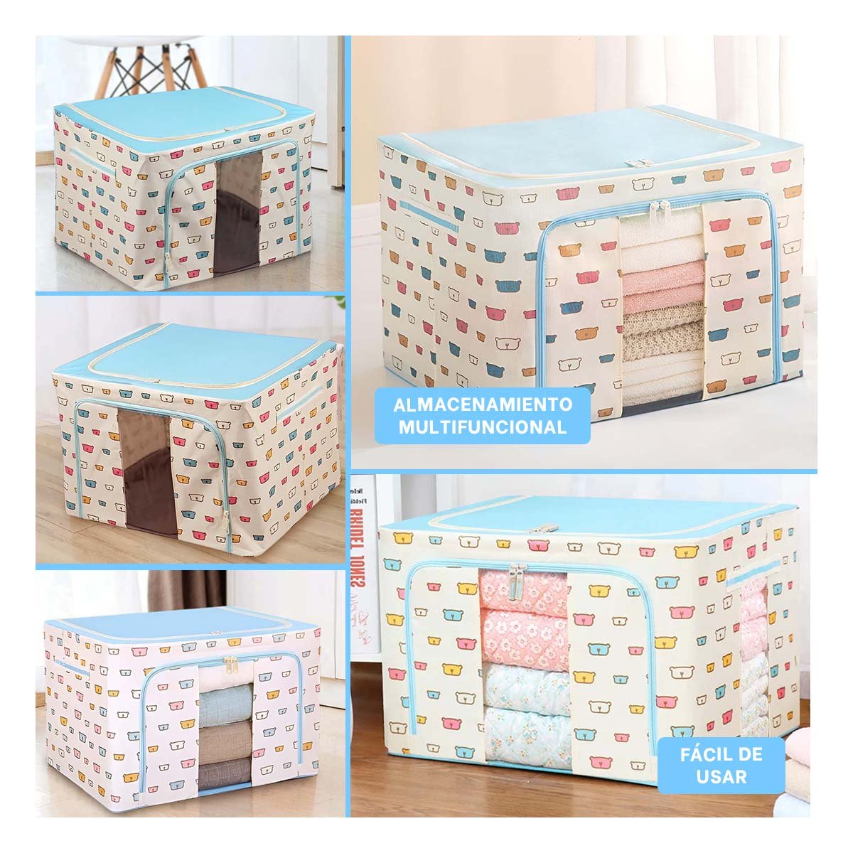 CONTENEDOR ORGANIZATIVO PLEGABLE PARA CASA Y HABITACION CON ESTILO DECORATIVO Y+PAPEL REGALO - 3