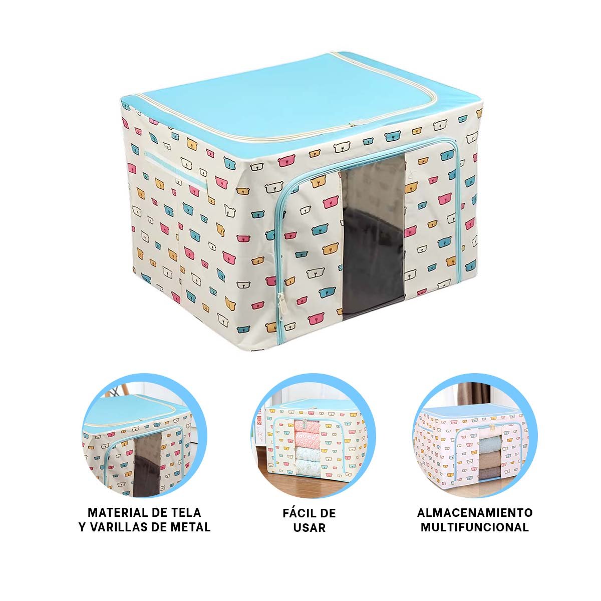CONTENEDOR ORGANIZATIVO PLEGABLE PARA CASA Y HABITACION CON ESTILO DECORATIVO Y+PAPEL REGALO - 5