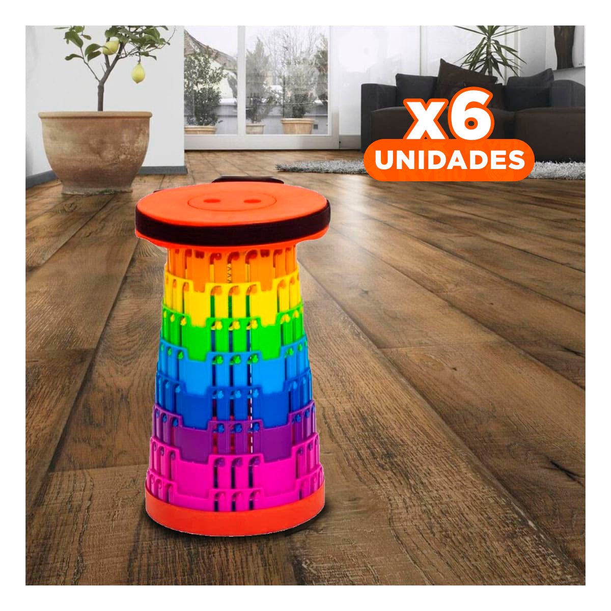 PACK6 SILLA LIVIANA CON ESTRUCTURA PLEGABLE Y SEGUROS PARA CASA Y+PAPEL REGALO - 1