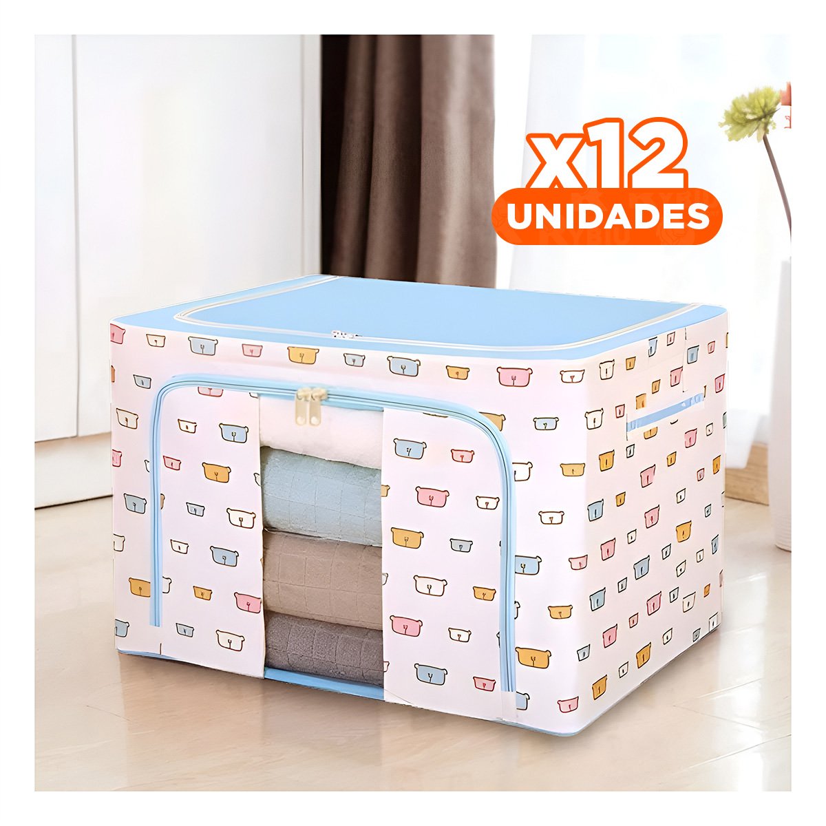 PACK12 CONTENEDOR FUNCIONAL PARA CASA Y DORMITORIO CON USO DIARIO Y+REGALO STICKER - 1