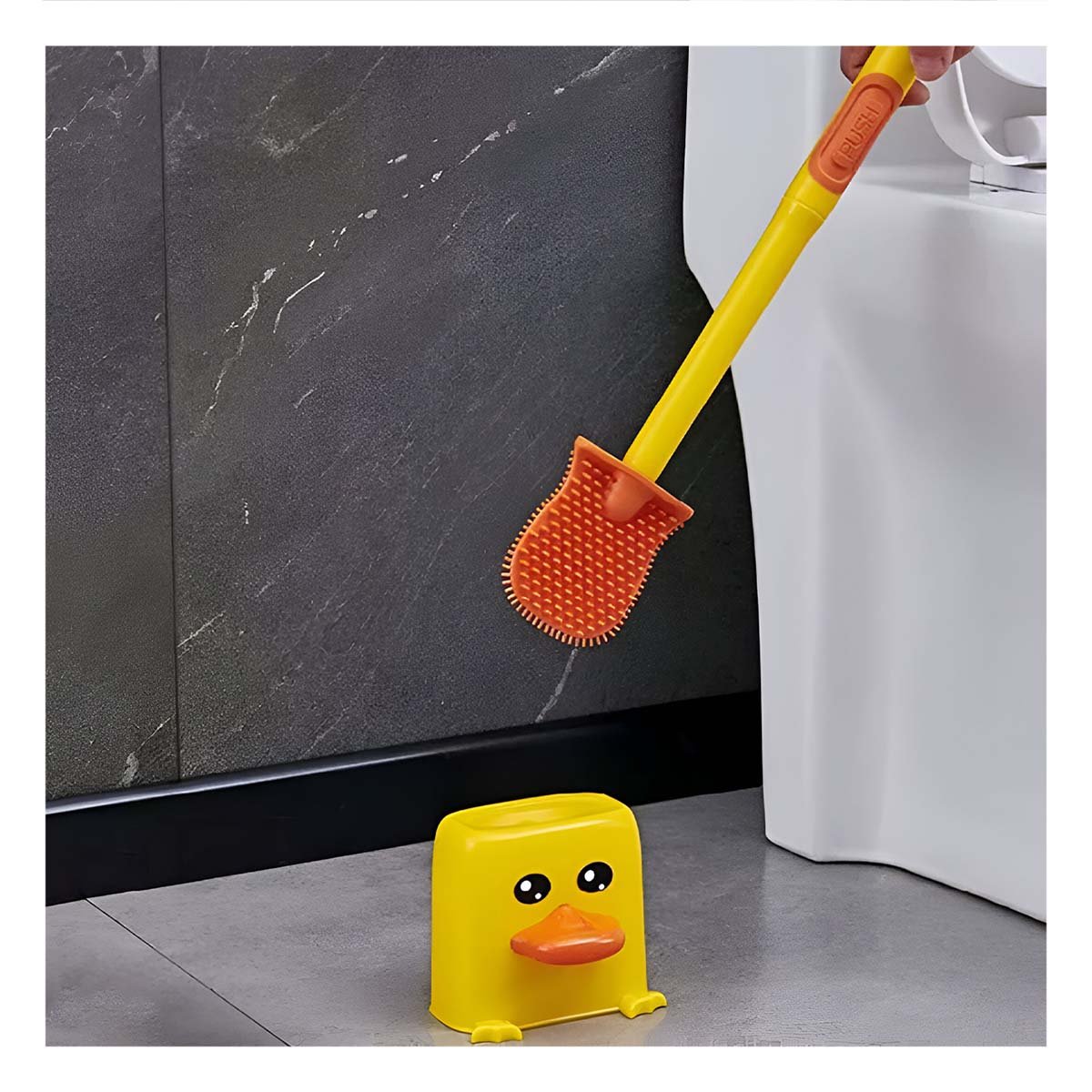 LIMPIADOR DE INODORO DE SILICONA TIPO PATO DE USO DIARIO EN ESPACIOS DEL HOGAR Y+REGALO STICKER - 2