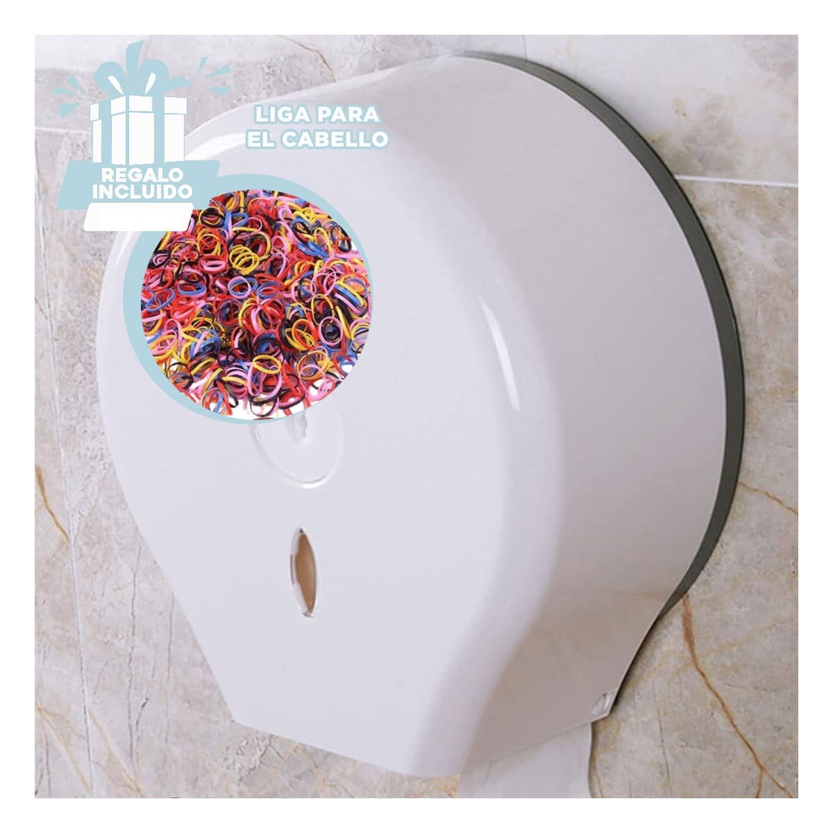 CONTENEDOR DE PAPEL HIGIENICO JUMBO PARA SANITARIOS EN HOGAR Y NEGOCIO Y+LIGAS REGALO - 2