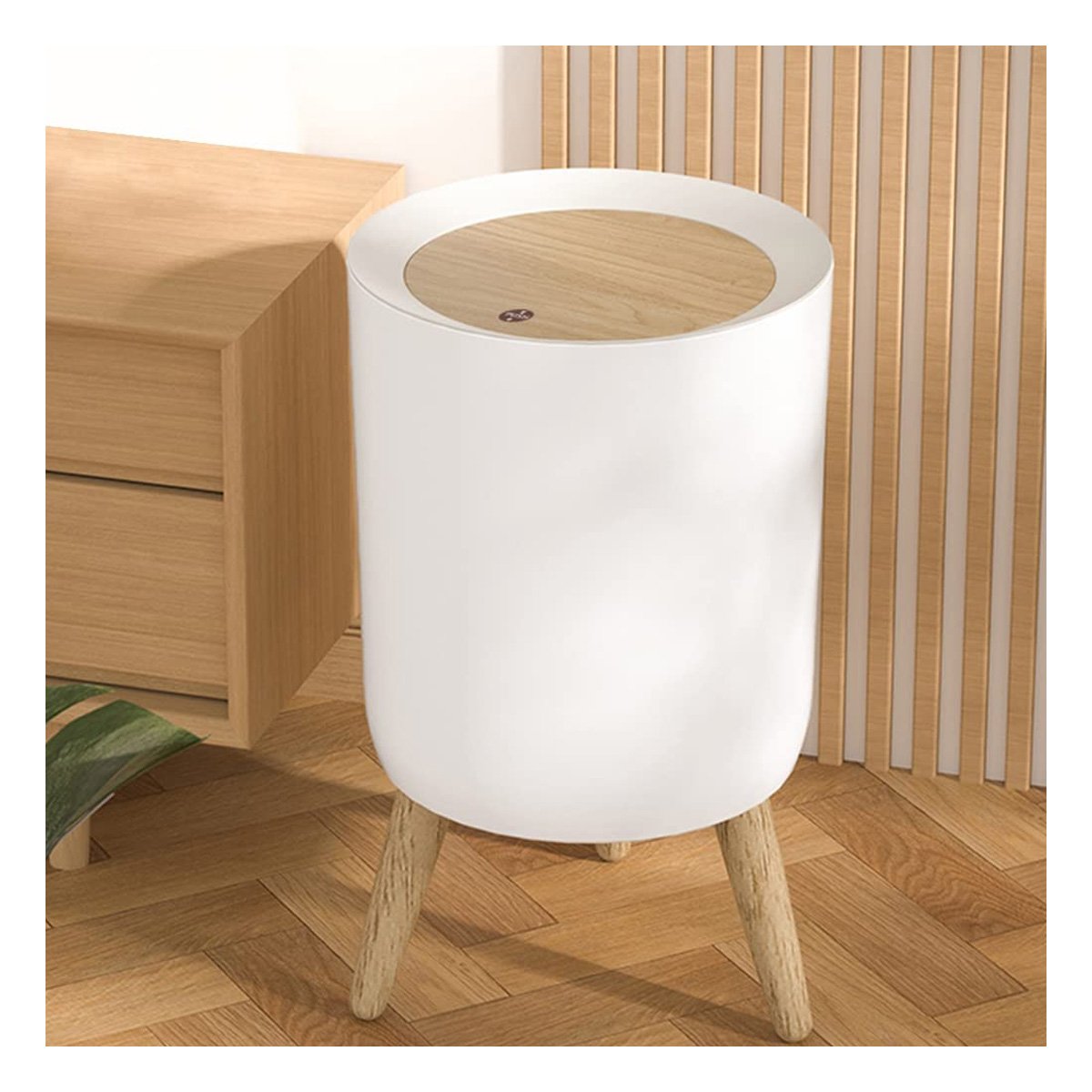 RECIPIENTE DE BASURA CON TAPA PUSH Y PATITAS PARA COCINA Y AREAS COMUNES Y+LIGAS REGALO - 3