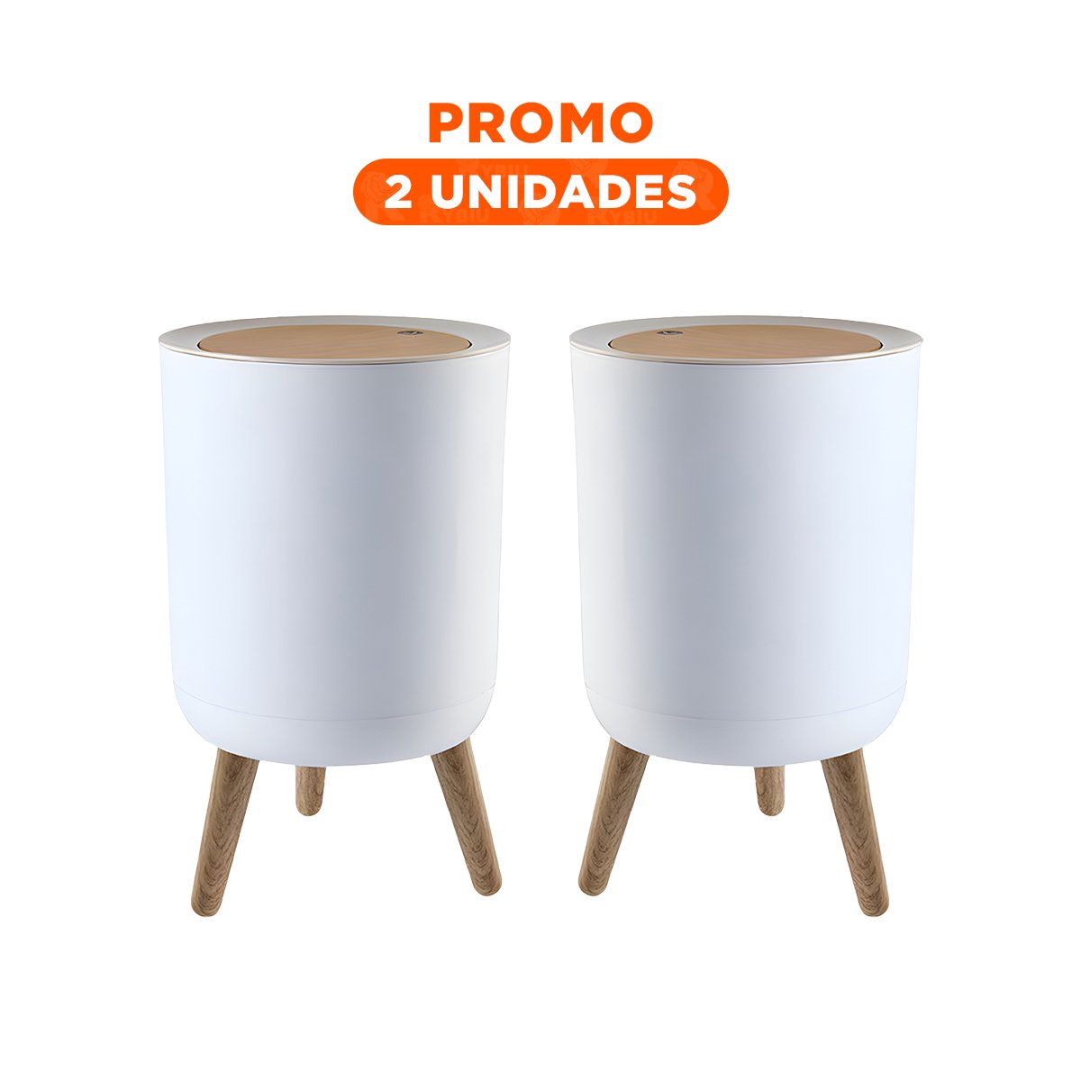 PACK2 PAPELERA PRACTICA CON TAPA PUSH Y PATITAS PARA COCINA Y AREAS COMUNES Y+REGALO STICKER - 1